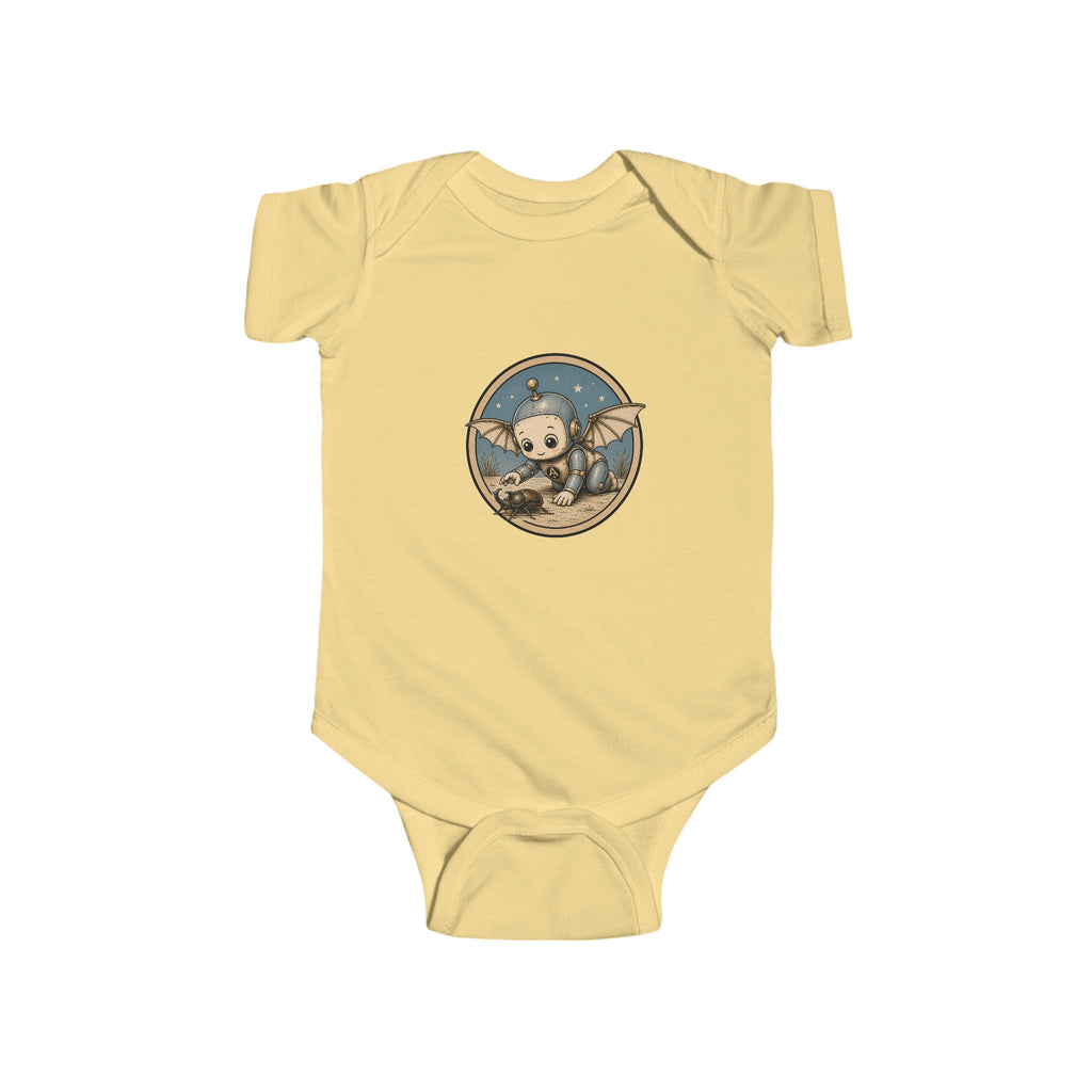 Cute Sloth Baby Bodysuit – Cozy Infant Onesie with Robot Explorer Graphic