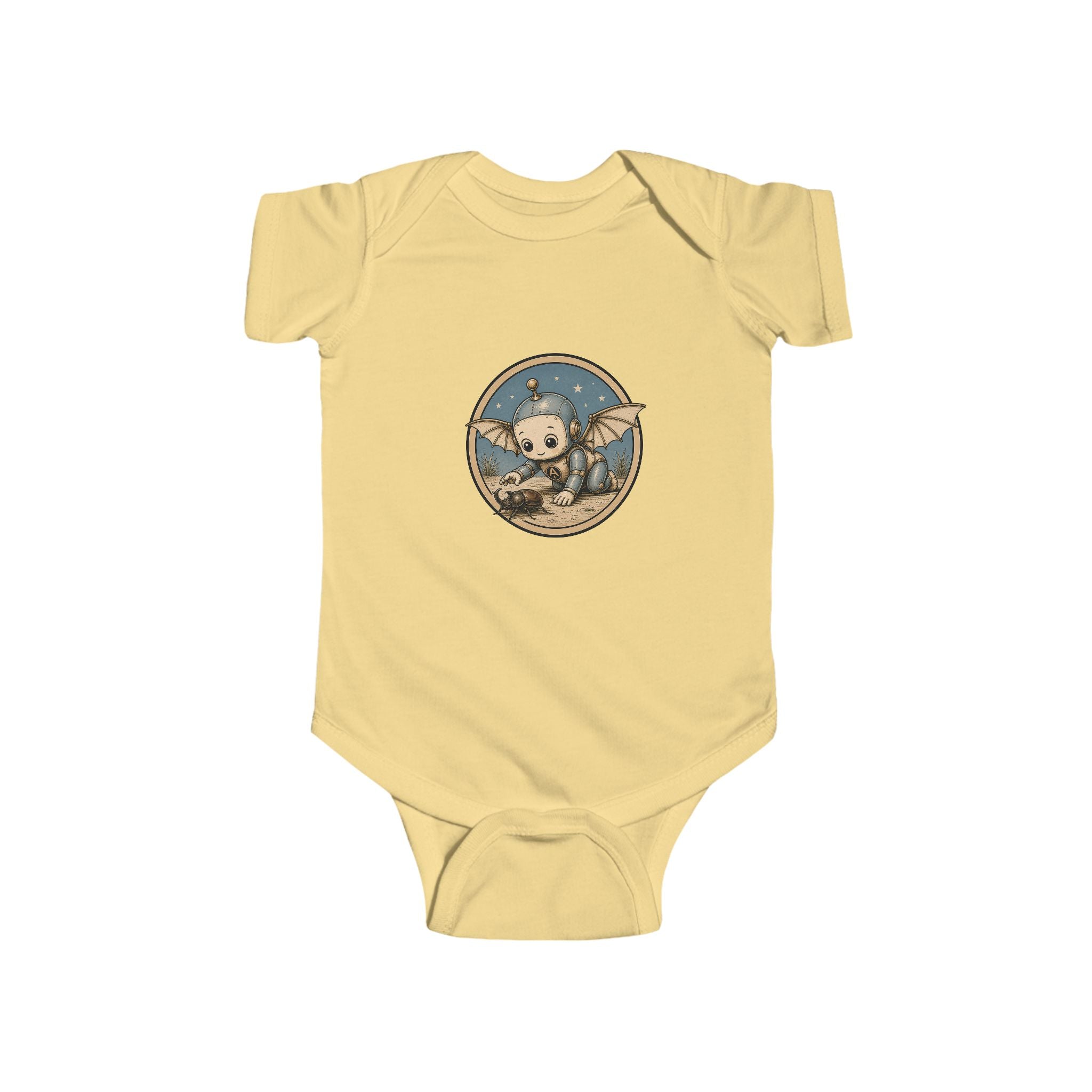 Cute Sloth Baby Bodysuit – Cozy Infant Onesie with Robot Explorer Graphic