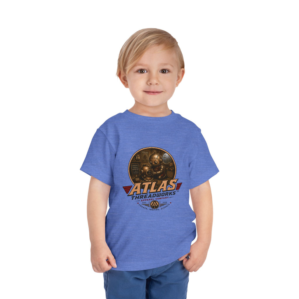 Atlas Threadworks Toddler Tee — Retro Vintage Diving Mechanic Logo