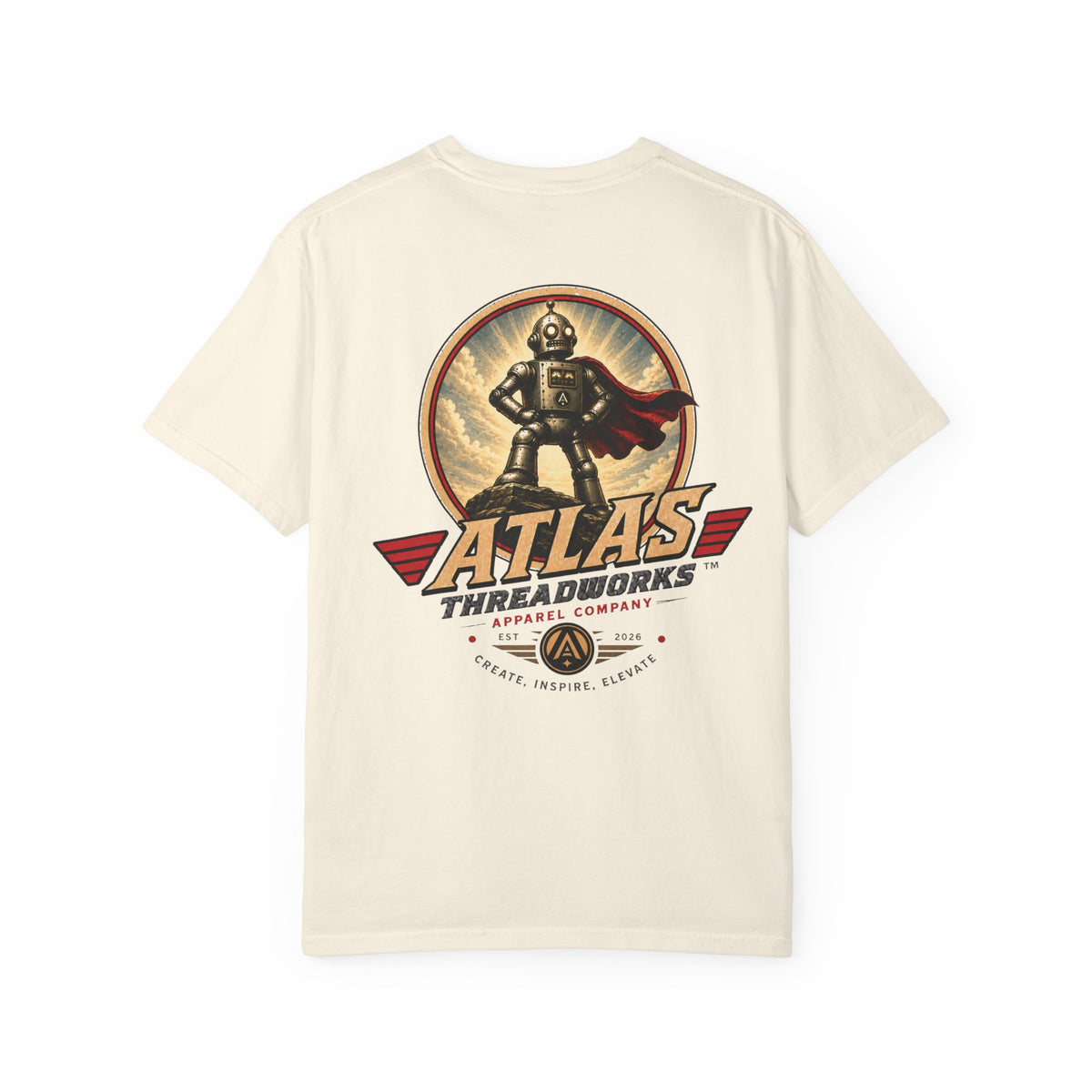 Atlas Threadworks Robot Logo T-Shirt — Vintage Retro Graphic Tee