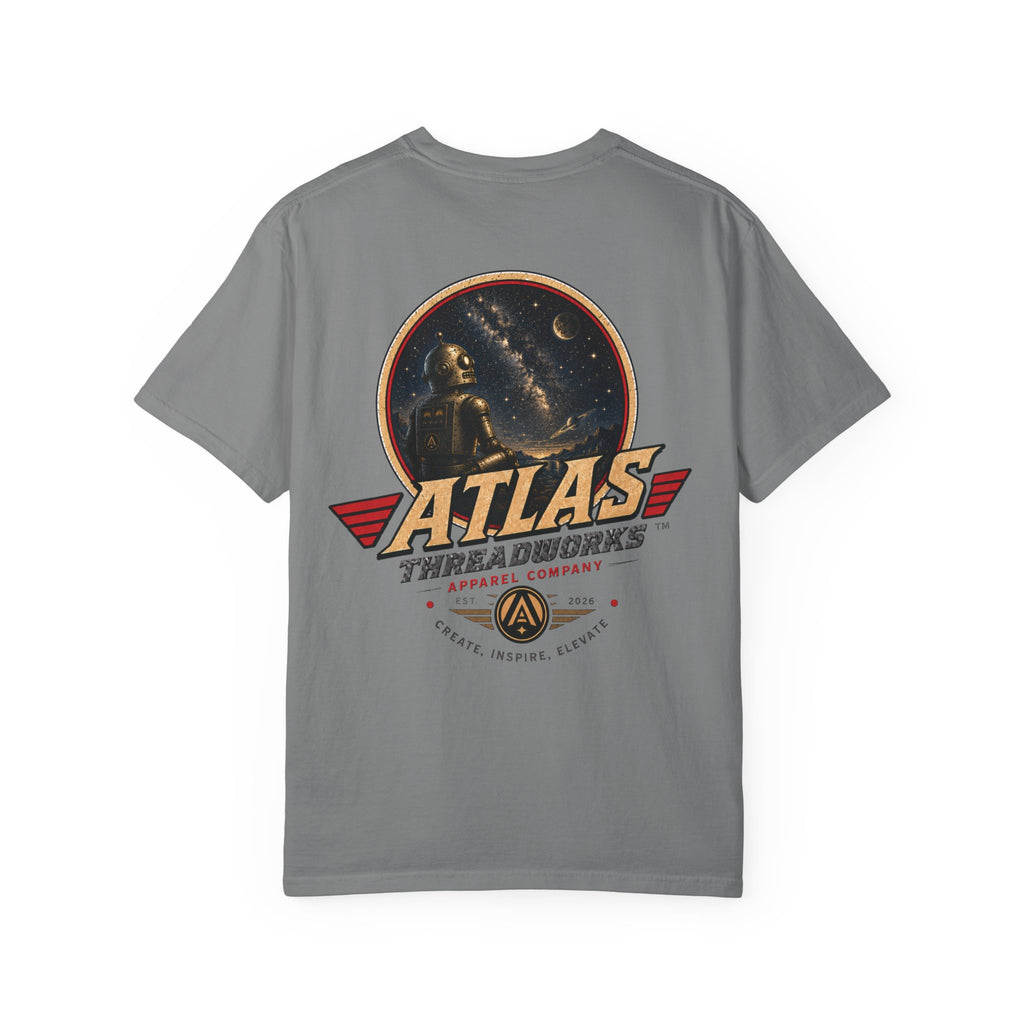 Atlas Threadworks T-Shirt — Vintage Robot and Sky Space Logo Tee