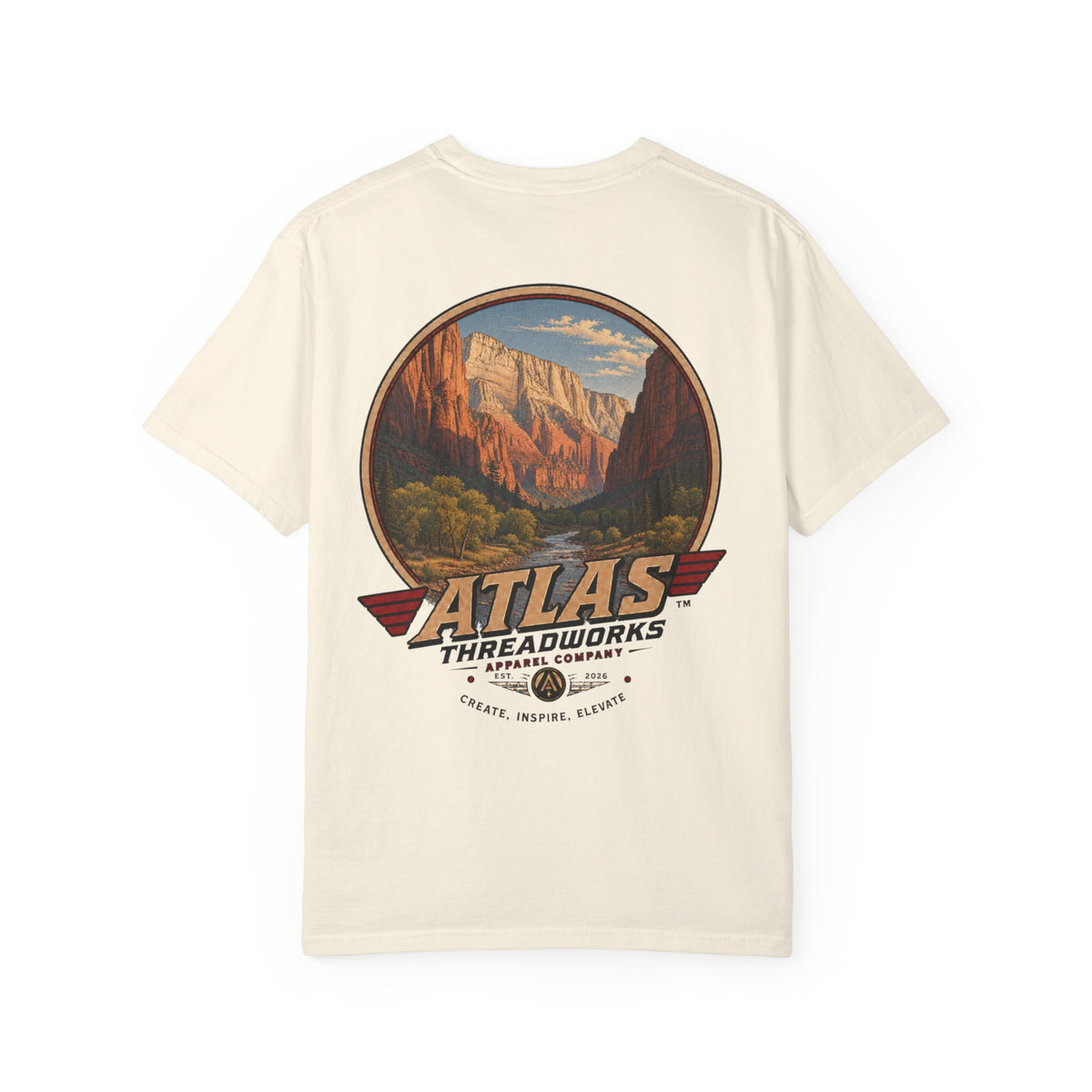 Atlas Threadworks Scenic Tee — Vintage Zion Canyon Graphic T‑Shirt