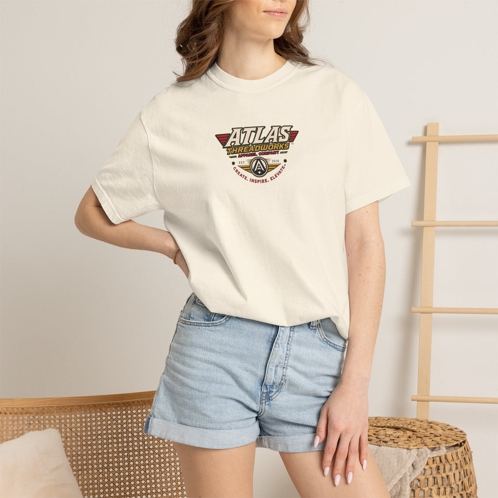 Atlas Threadworks Vintage Logo T‑Shirt Ancient Egypt UFO
