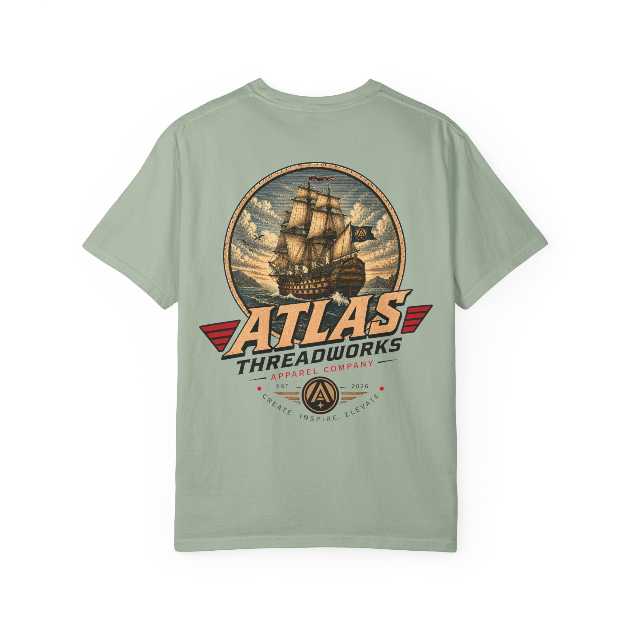 Atlas Threadworks Anchor & Ship T-Shirt — Nautical Vintage Graphic Tee