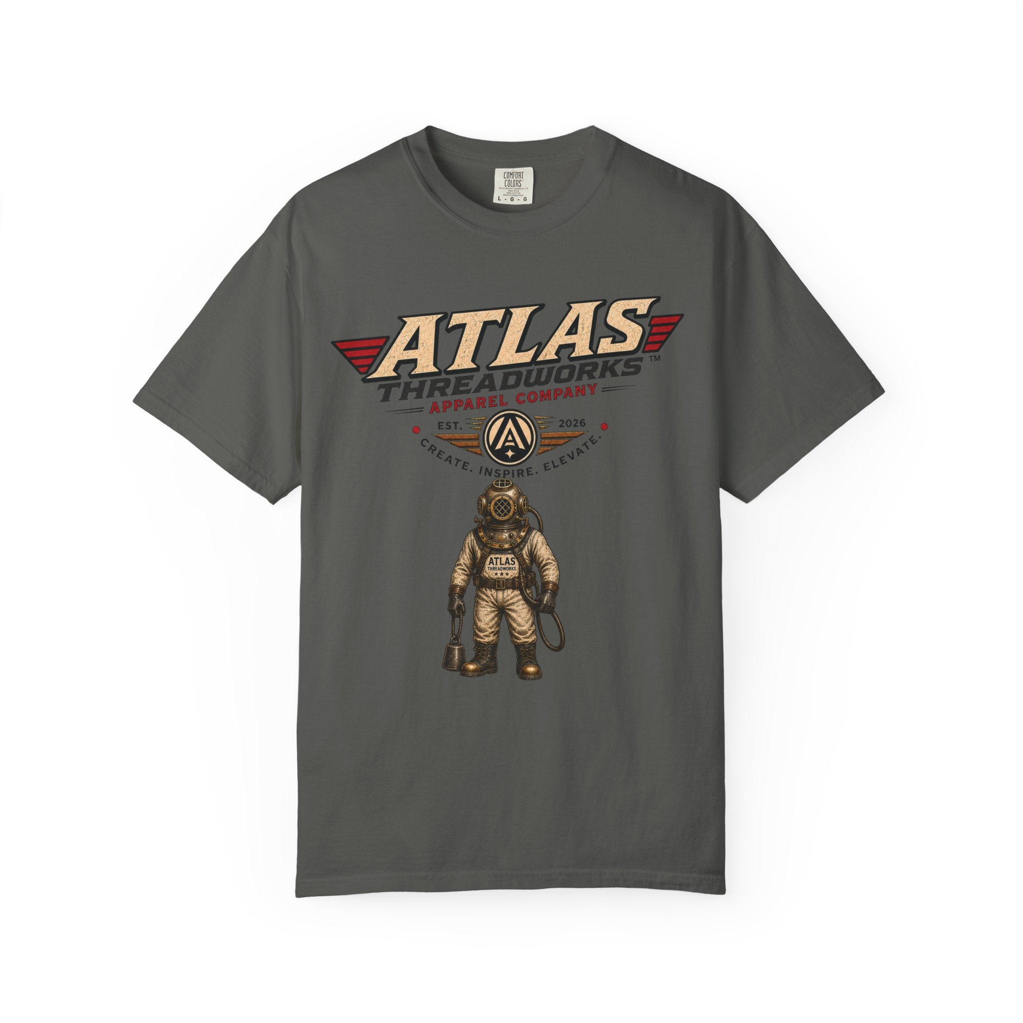 Atlas Threadworks Vintage Dive Helmet T‑Shirt — Nautical Anchor Graphic Tee