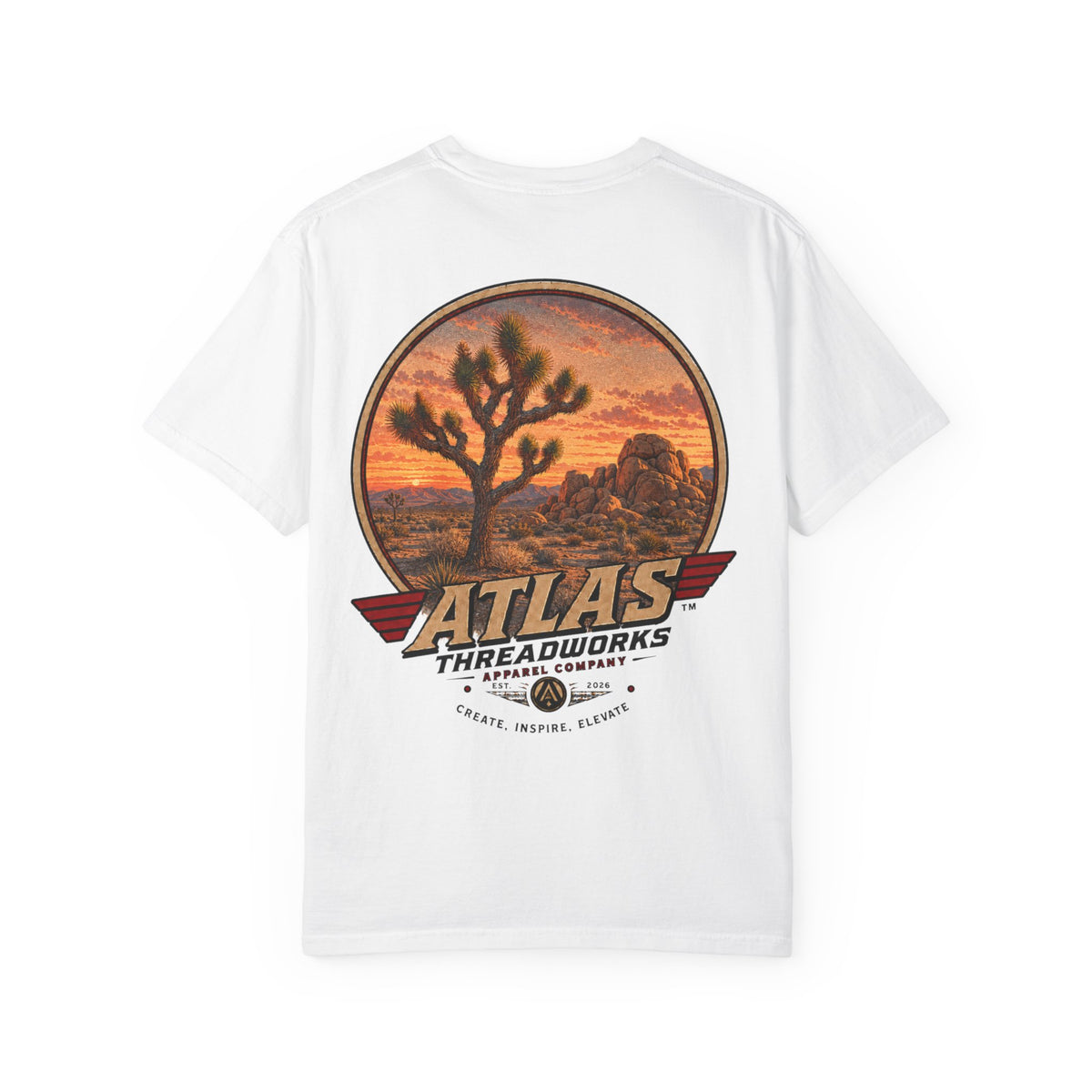 Atlas Threadworks Desert Vintage T-Shirt — Joshua Tree Sunset Graphic