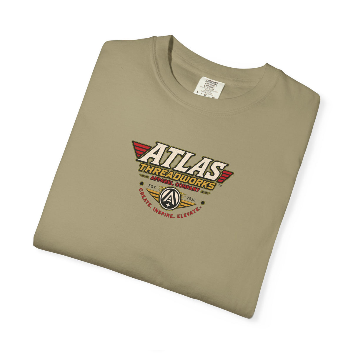 Atlas Threadworks Vintage Logo T‑Shirt Ancient Egypt UFO
