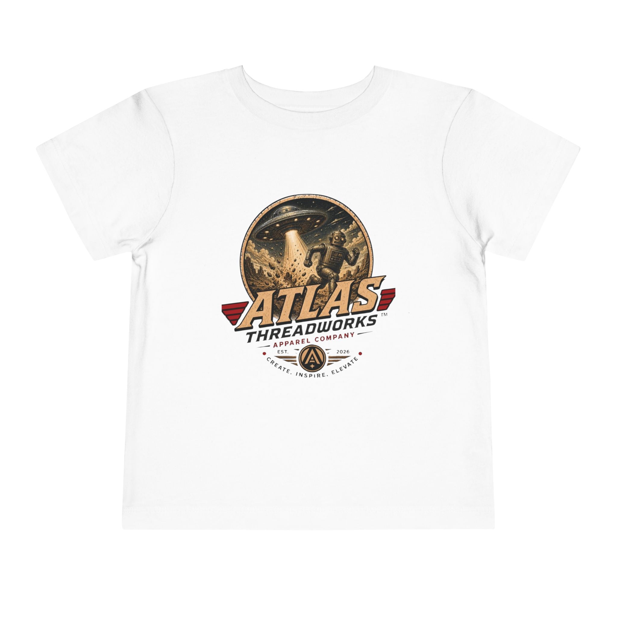 Atlas Threadworks Toddler Tee — Retro Rocket Logo Kids Shirt