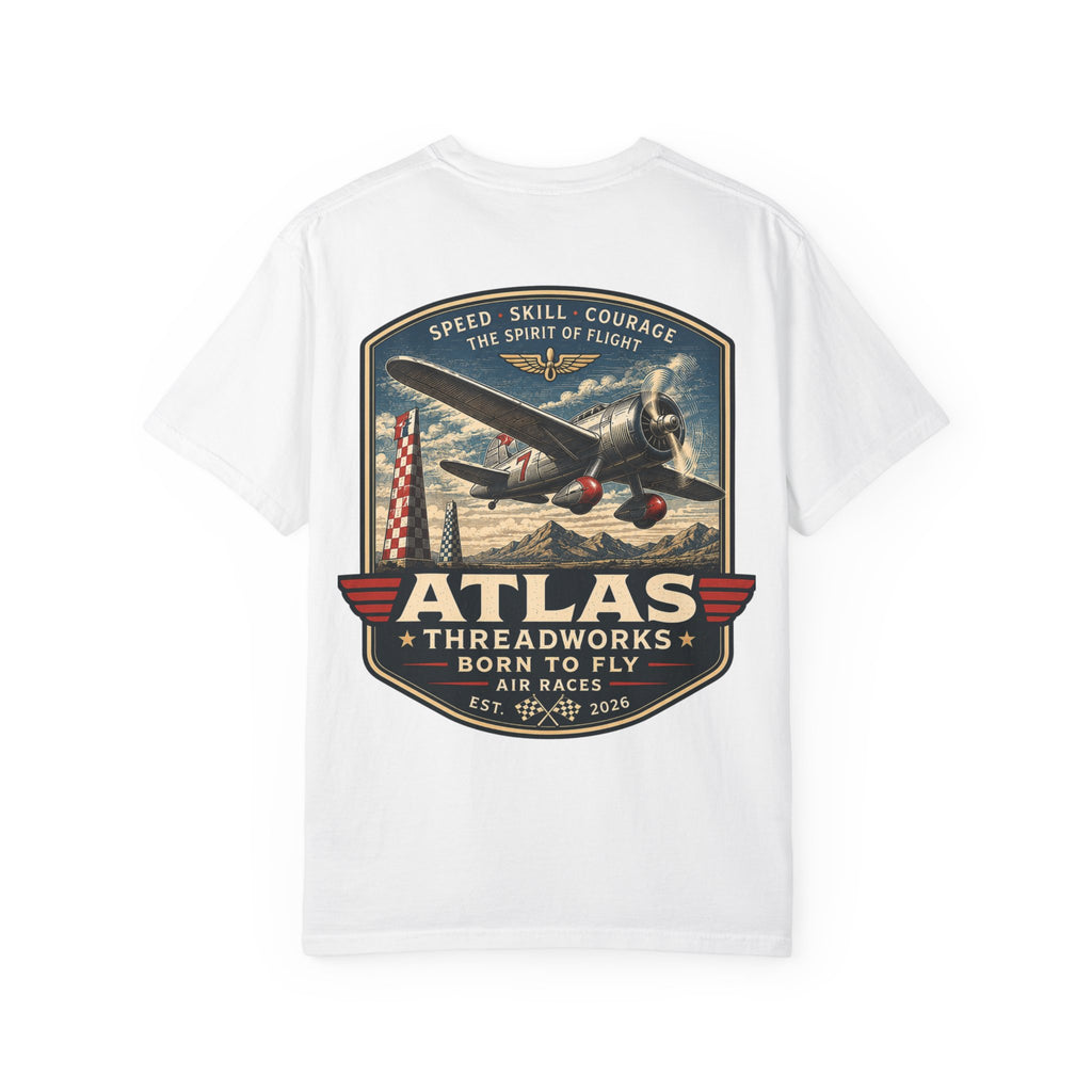 Atlas Threadworks Vintage Airplane T-Shirt — "Born to Fly" Graphic Tee
