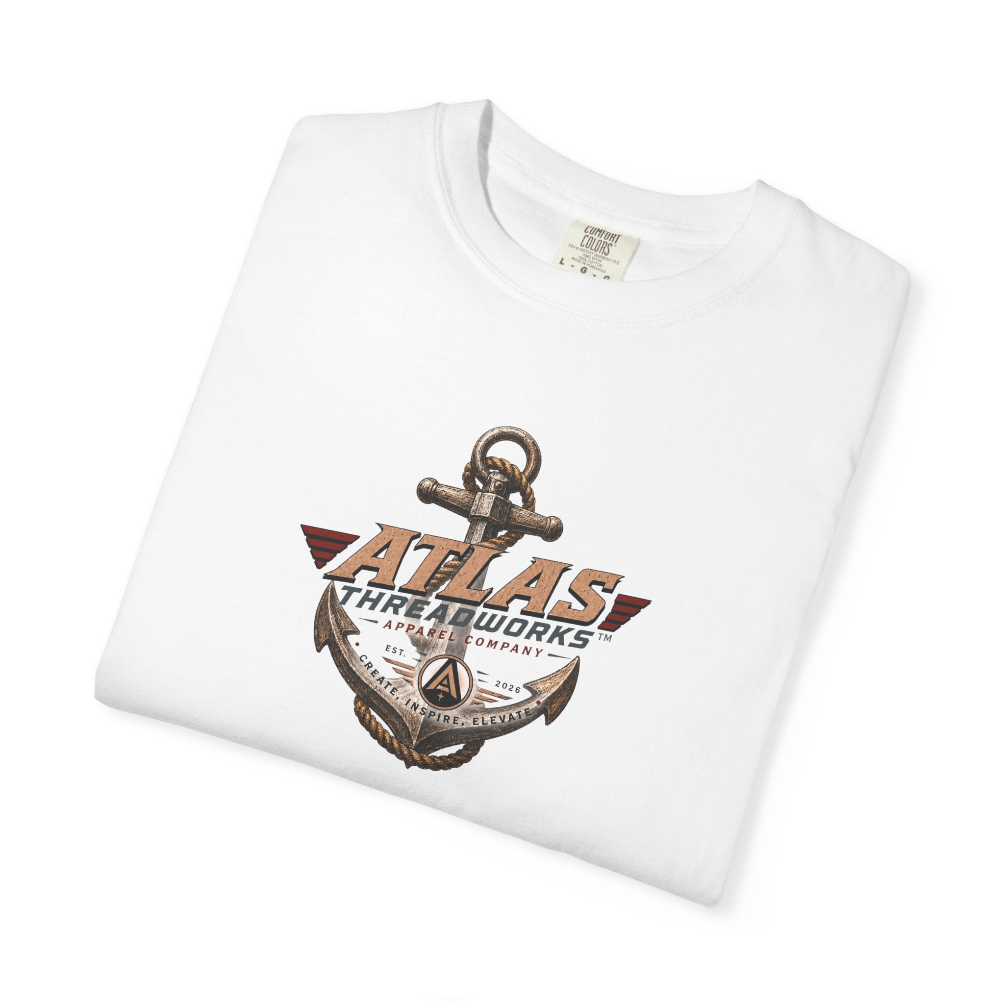 Nautical Anchor T-Shirt — "Atlas Threadworks" Vintage Sailboat Graphic
