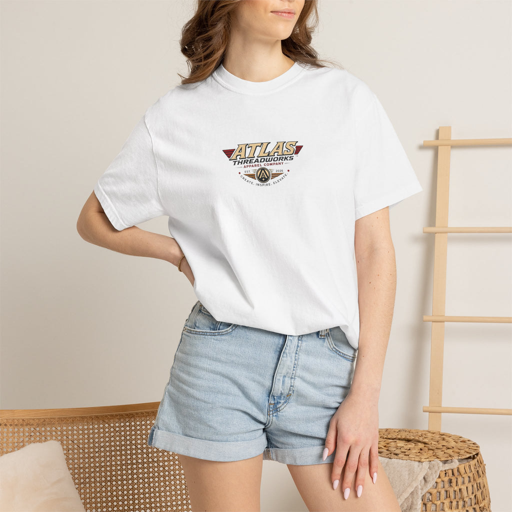 Atlas Threadworks Space Exploration T-Shirt — Retro Space Helmet Logo