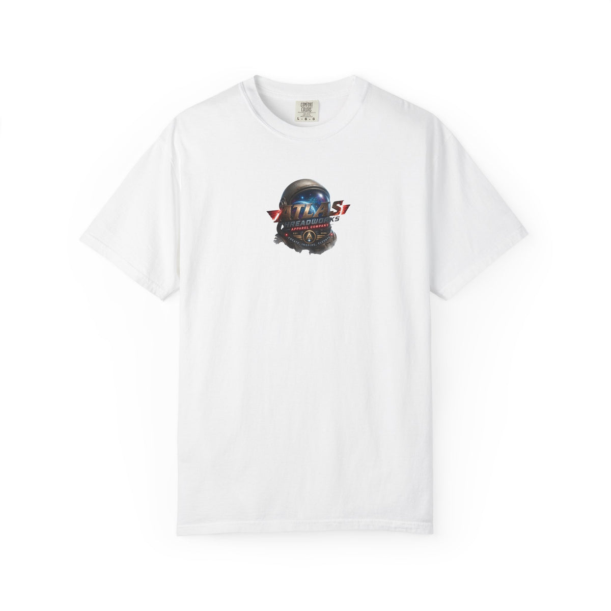 Graphic T‑Shirt — "Atlas Threadworks" Space Helmet Logo Tee