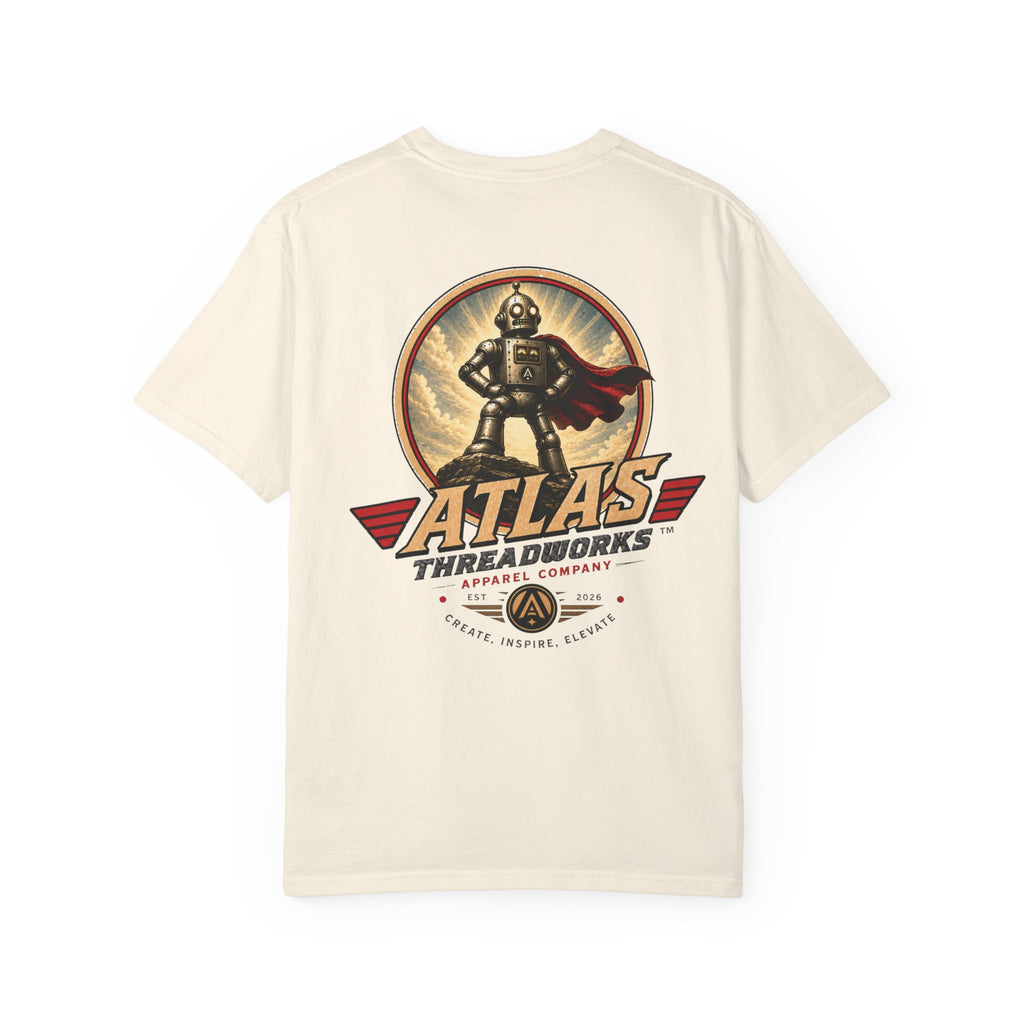 Atlas Threadworks Robot Logo T-Shirt — Vintage Retro Graphic Tee