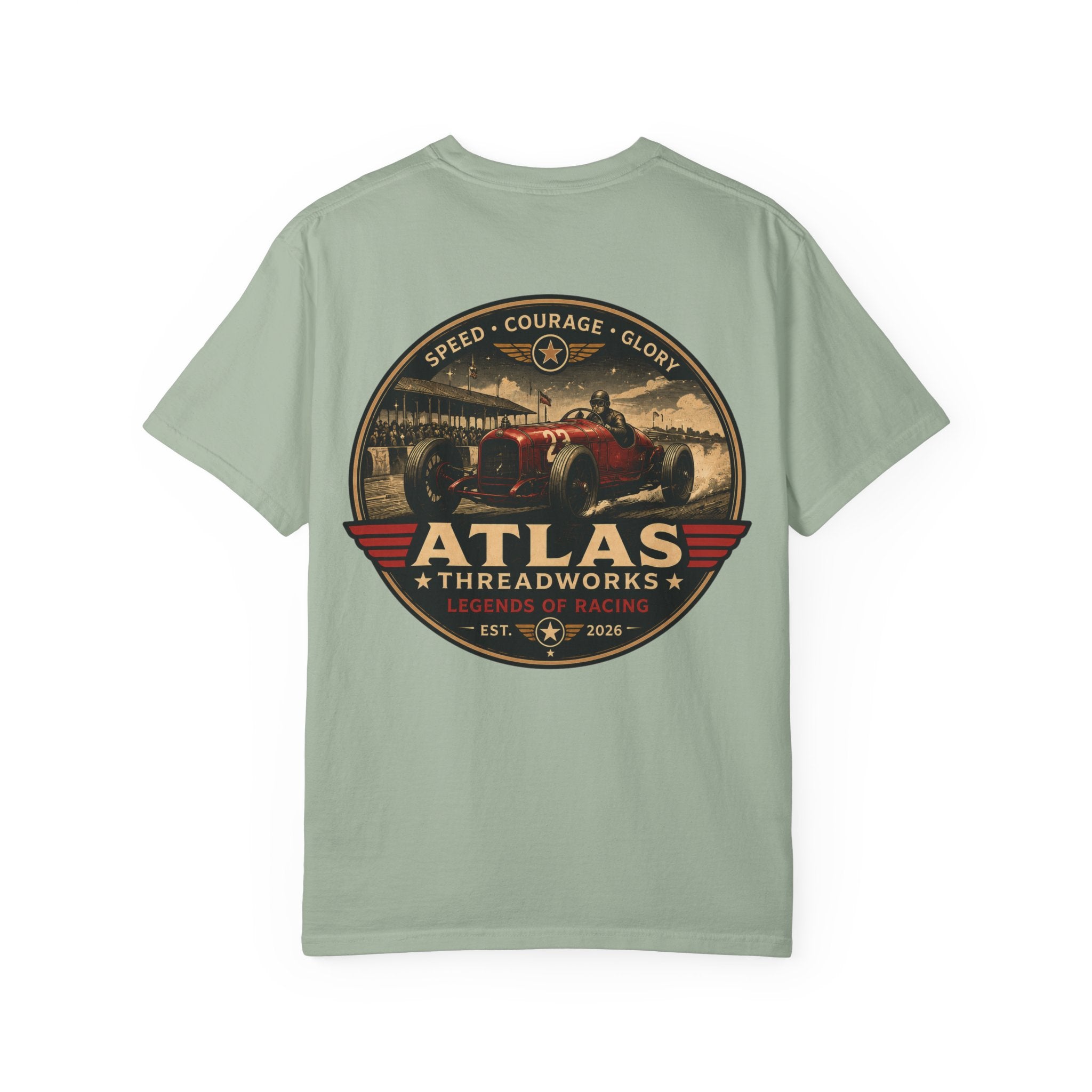 Atlas Threadworks Vintage Racing T-Shirt — 'Speed Courage Glory' Graphic Tee