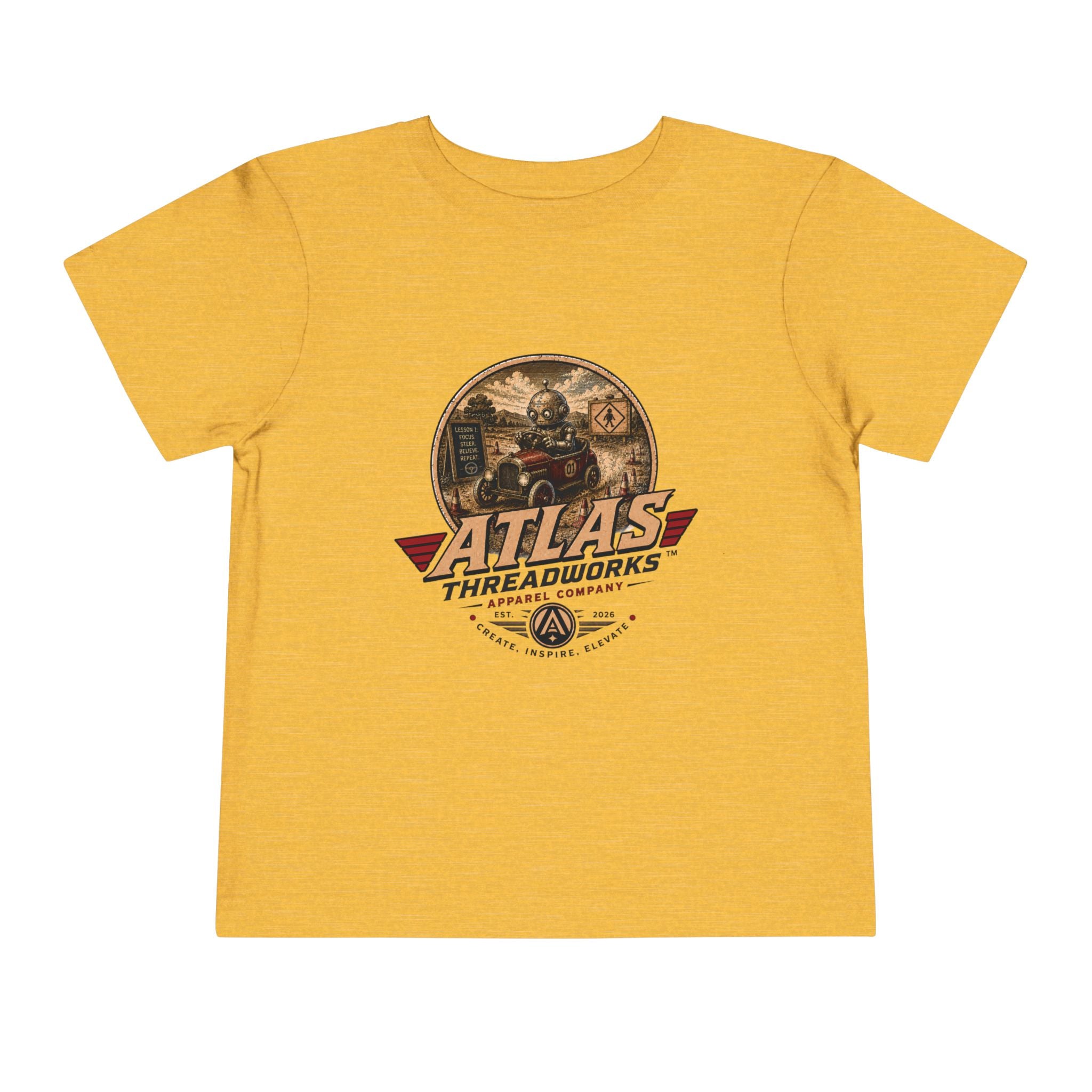 Toddler Tee — Atlas Threadworks Vintage Learning to Drive Logo Kids Shirt
