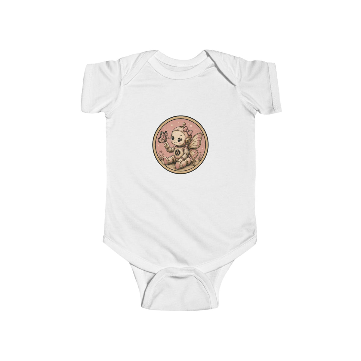 Atlas Threadworks Infant Girl Robot with Butterfly Onesie
