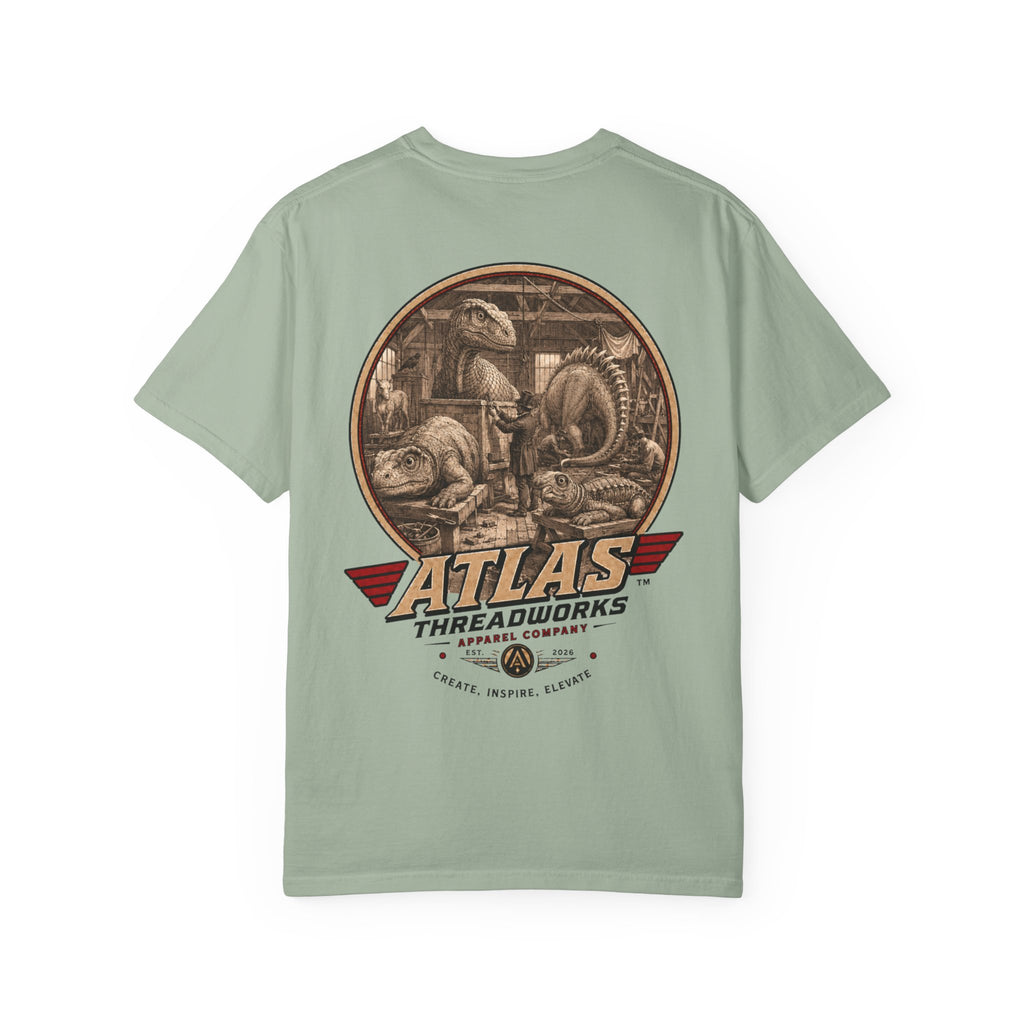 Atlas Threadworks Vintage Dinosaur T-Shirt — 'Atlas Threadworks' Logo Tee