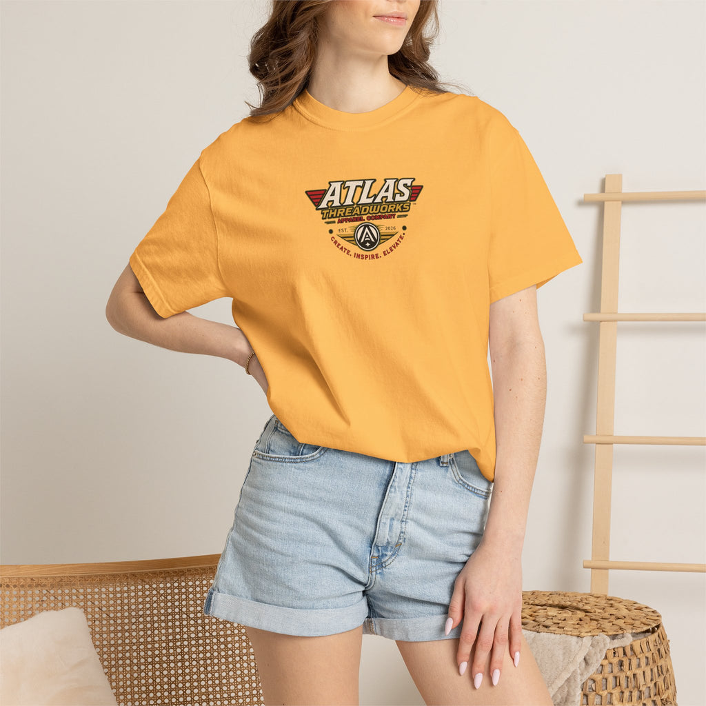 Atlas Threadworks Vintage Logo T‑Shirt Ancient Egypt UFO