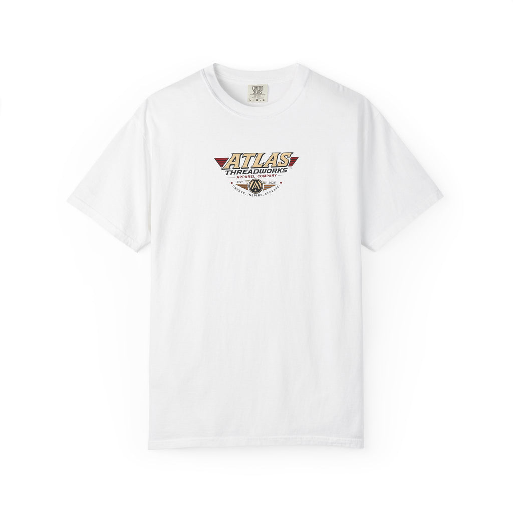 Atlas Threadworks Retro Robot Flight School Logo T‑Shirt