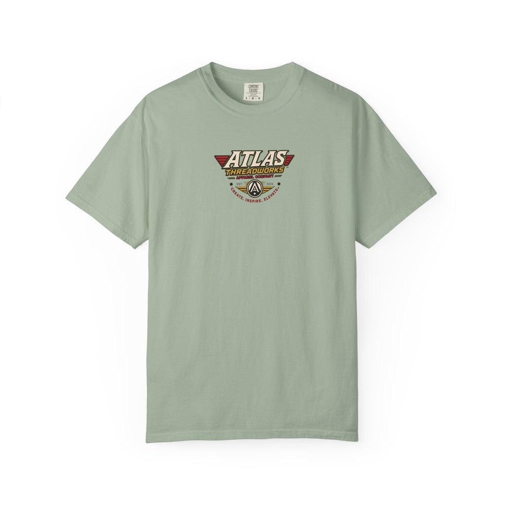 Atlas Threadworks Retro Robot Flight School Logo T‑Shirt