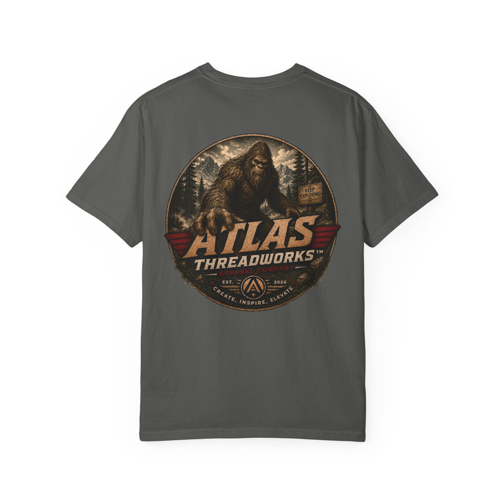 Atlas Threadworks T-Shirt — Retro Outdoor Bigfoot Graphic