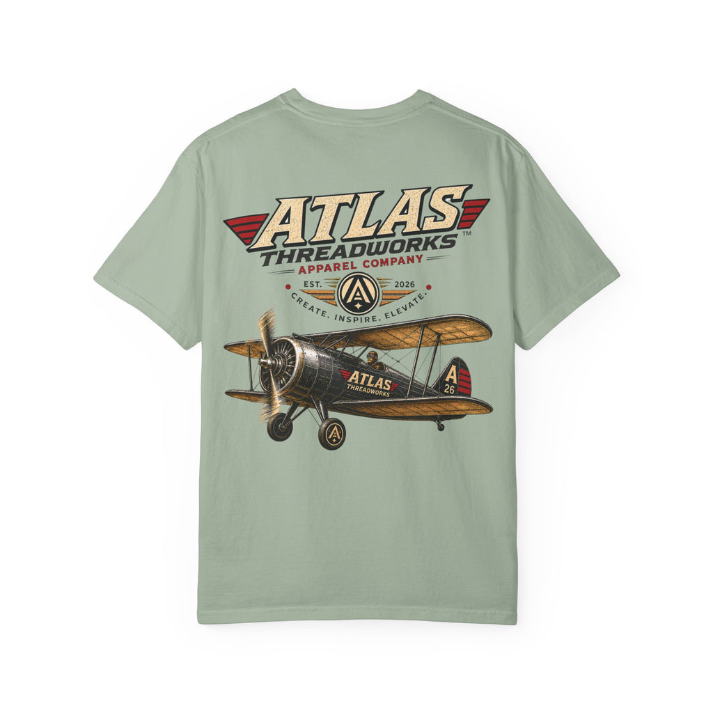 Vintage Biplane T-Shirt — Atlas Threadworks Retro Aviation Graphic Tee