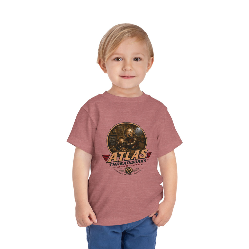 Atlas Threadworks Toddler Tee — Retro Vintage Diving Mechanic Logo