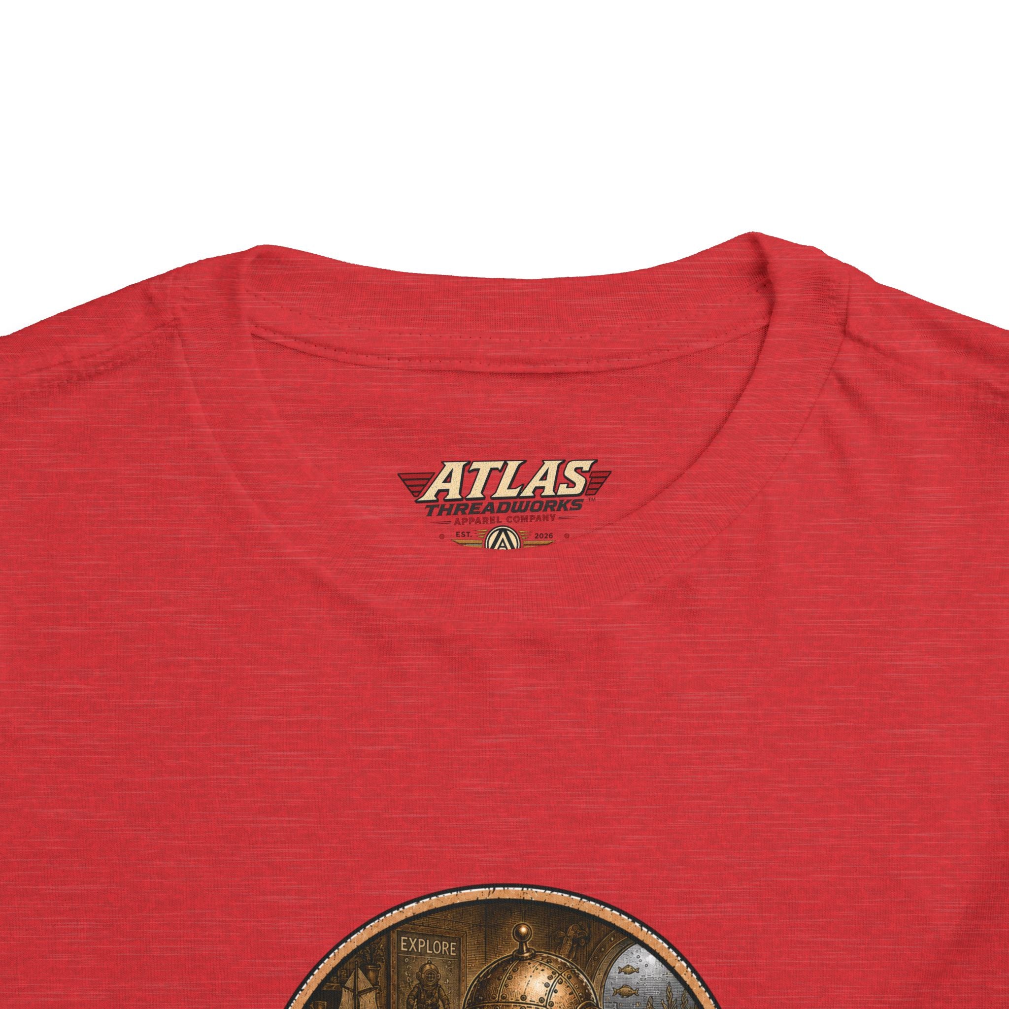 Atlas Threadworks Toddler Tee — Retro Vintage Diving Mechanic Logo