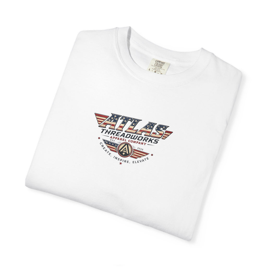 Atlas Threadworks Graphic T-Shirt — Vintage American Flag Atlas Design