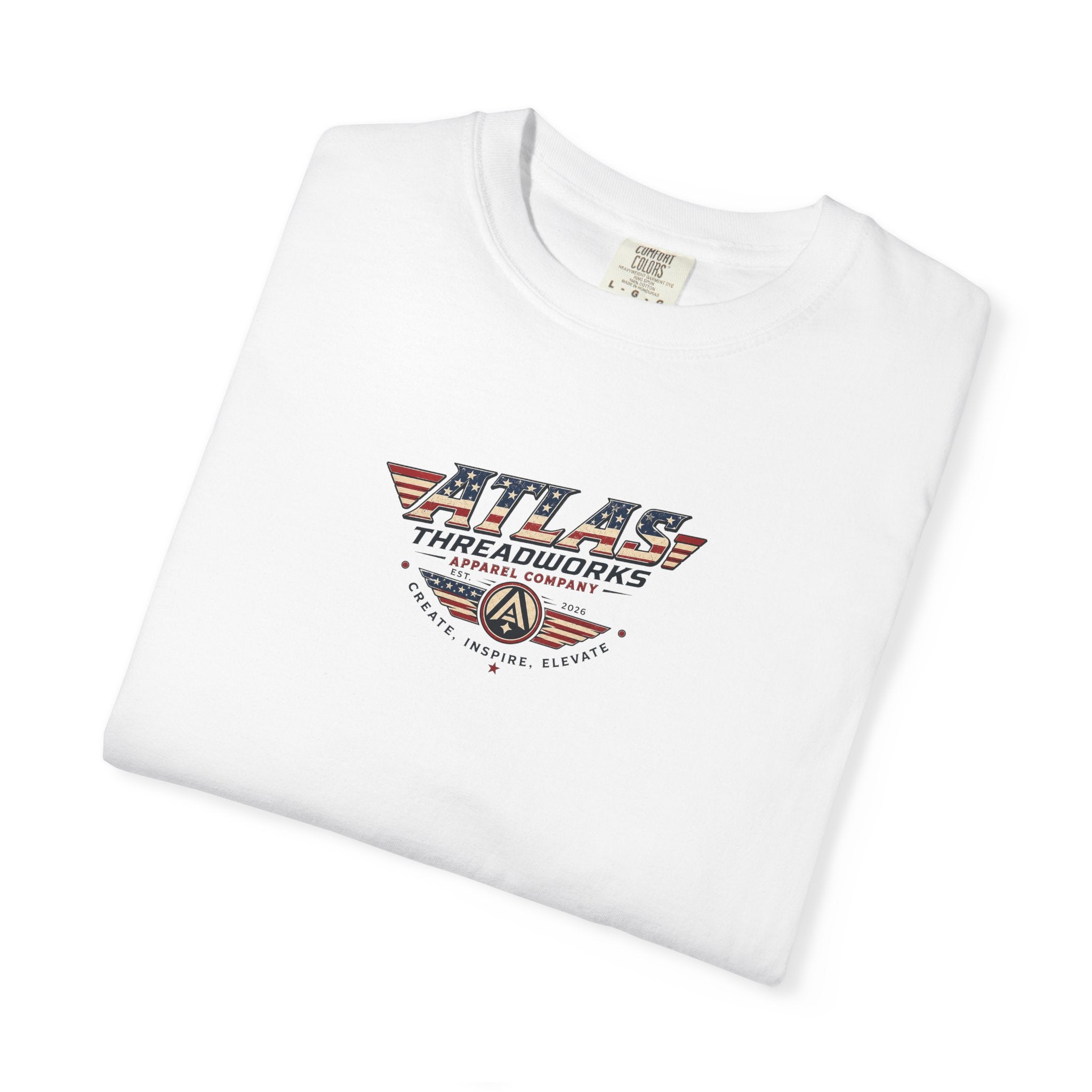 Atlas Threadworks Graphic T-Shirt — Vintage American Flag Atlas Design