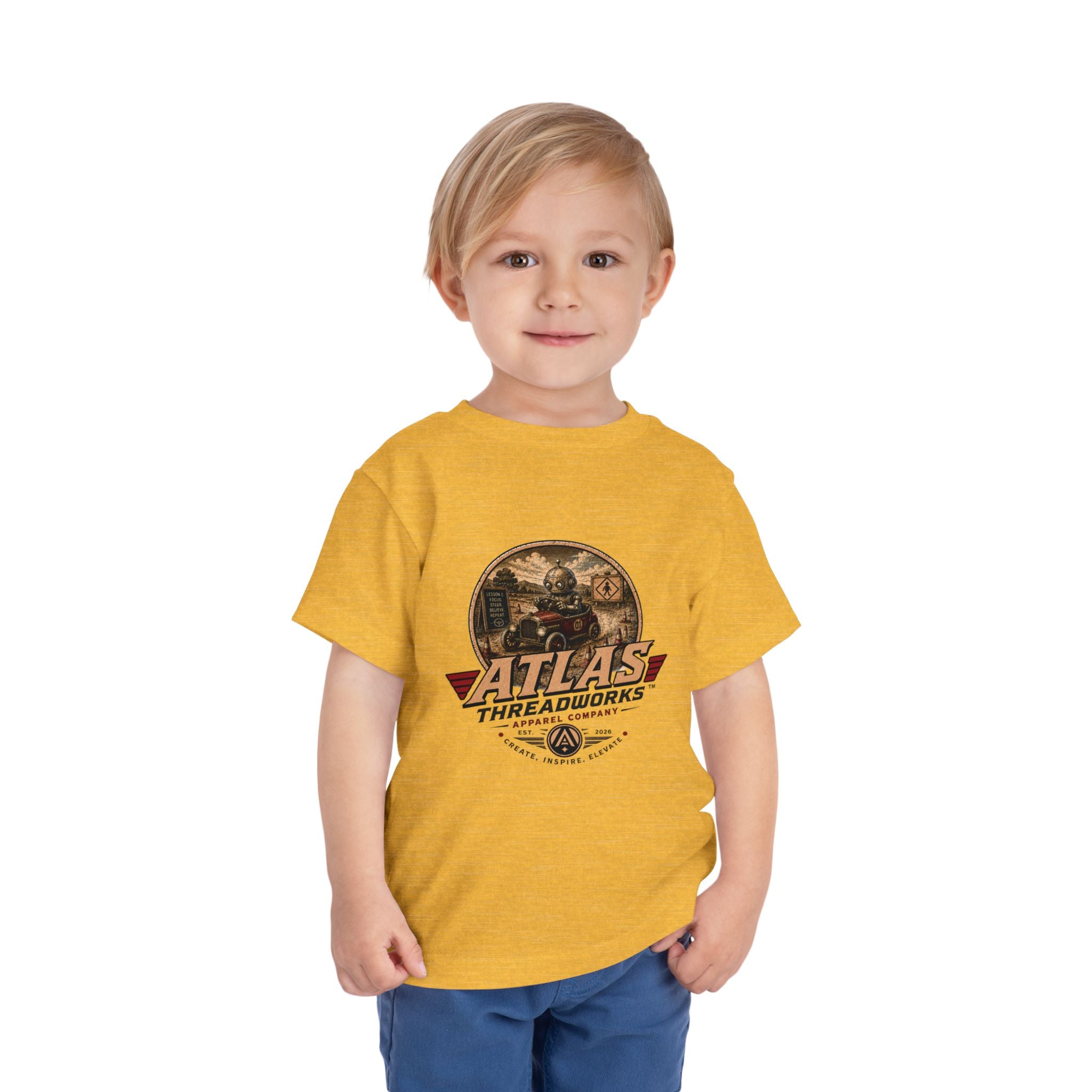Toddler Tee — Atlas Threadworks Vintage Learning to Drive Logo Kids Shirt