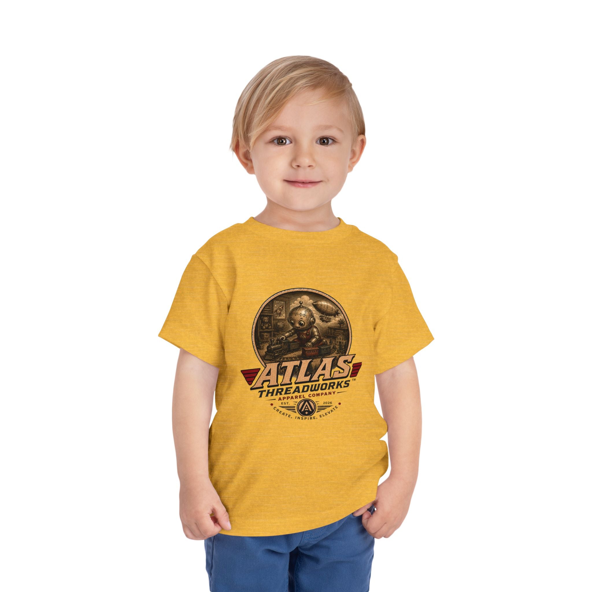 Atlas Threadworks Toddler Tee – Vintage Train Set Logo Kids Shirt