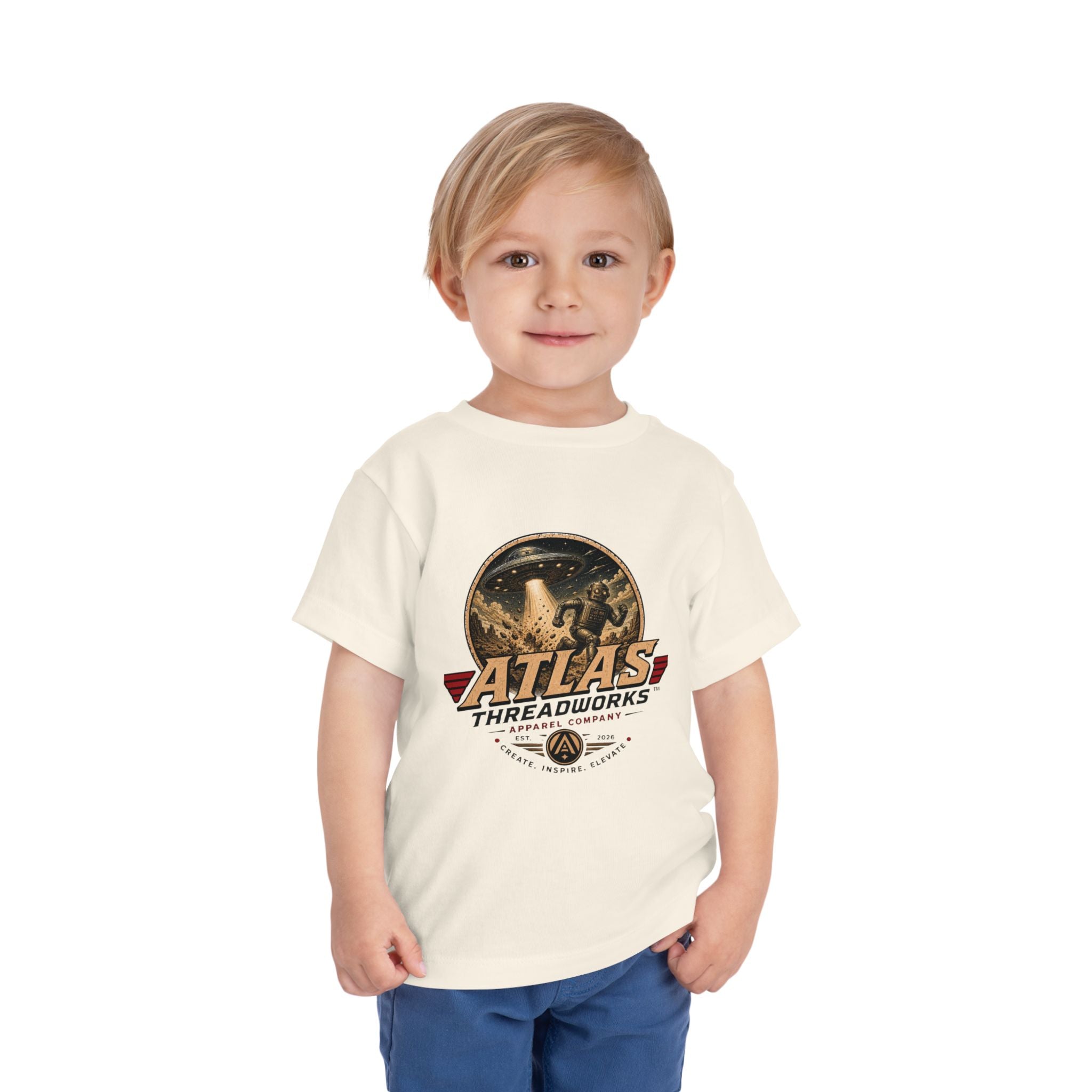Atlas Threadworks Toddler Tee — Retro Rocket Logo Kids Shirt