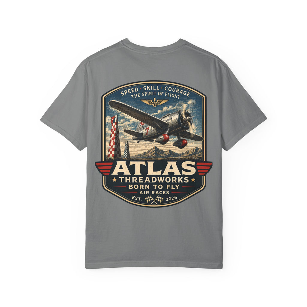 Atlas Threadworks Vintage Airplane T-Shirt — "Born to Fly" Graphic Tee