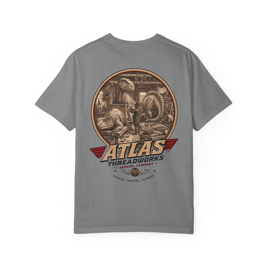 Atlas Threadworks Vintage Dinosaur T-Shirt — 'Atlas Threadworks' Logo Tee