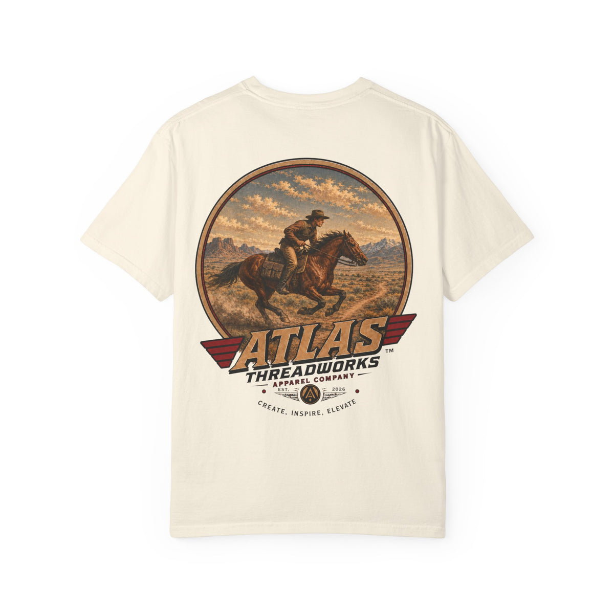 Atlas Threadworks Cowboy Graphic T-Shirt — Vintage Western Rider Tee