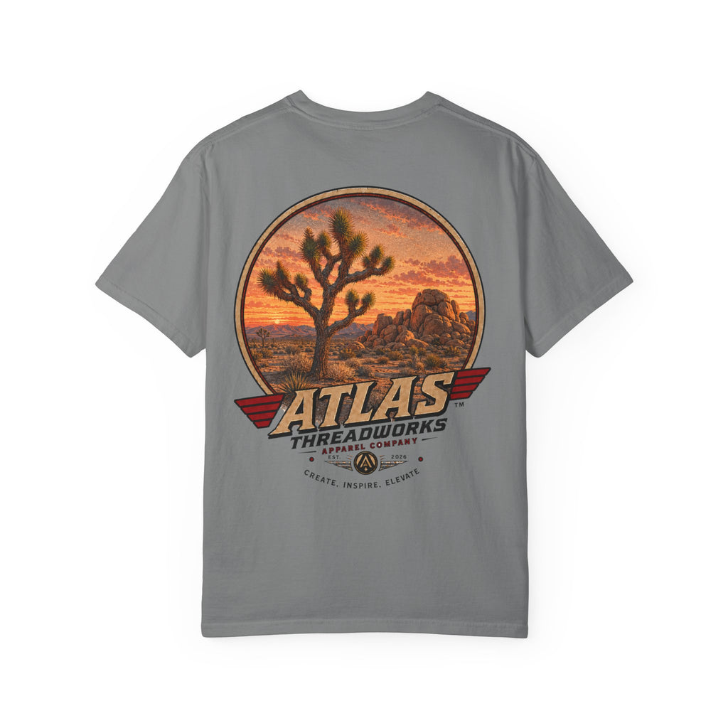 Atlas Threadworks Desert Vintage T-Shirt — Joshua Tree Sunset Graphic