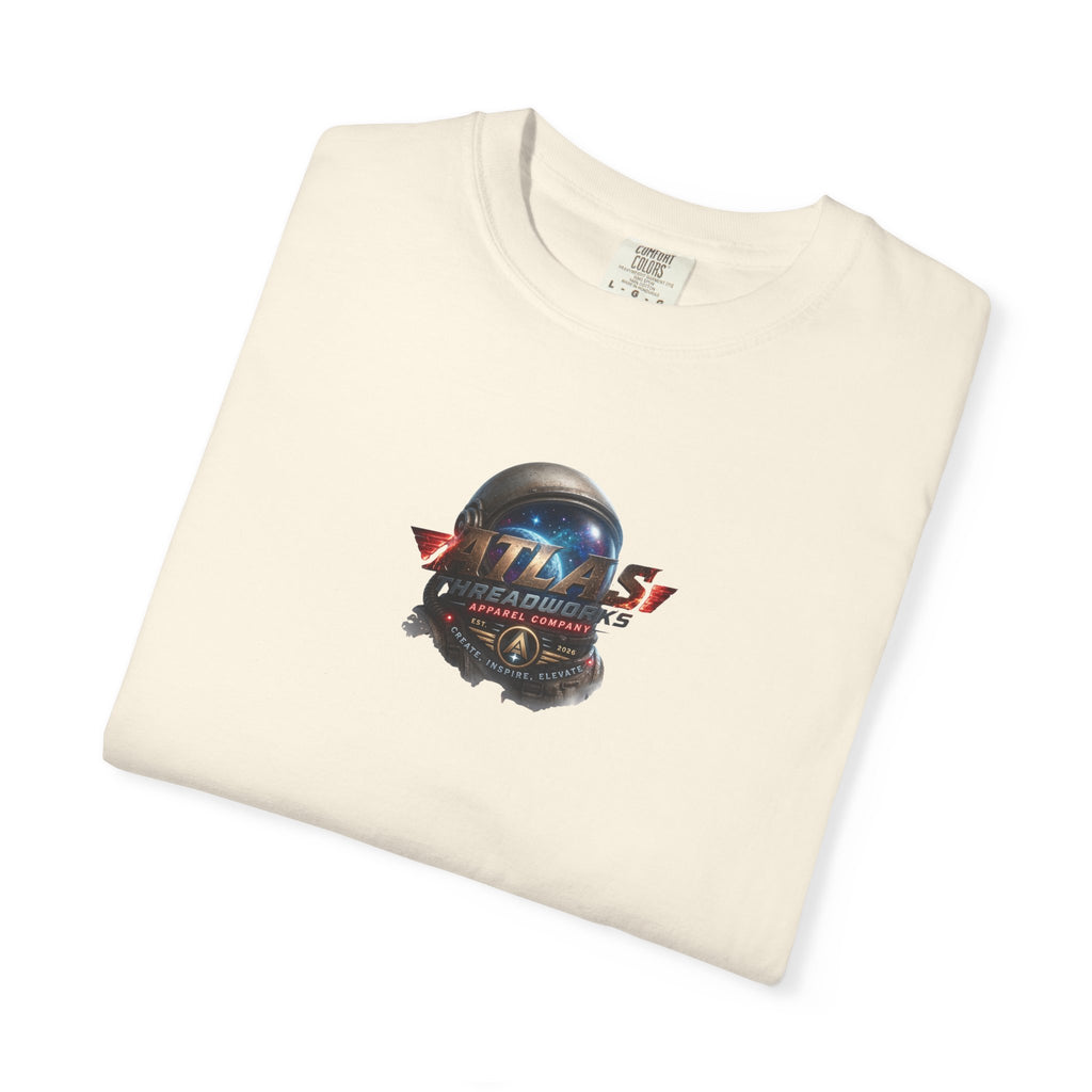 Graphic T‑Shirt — "Atlas Threadworks" Space Helmet Logo Tee