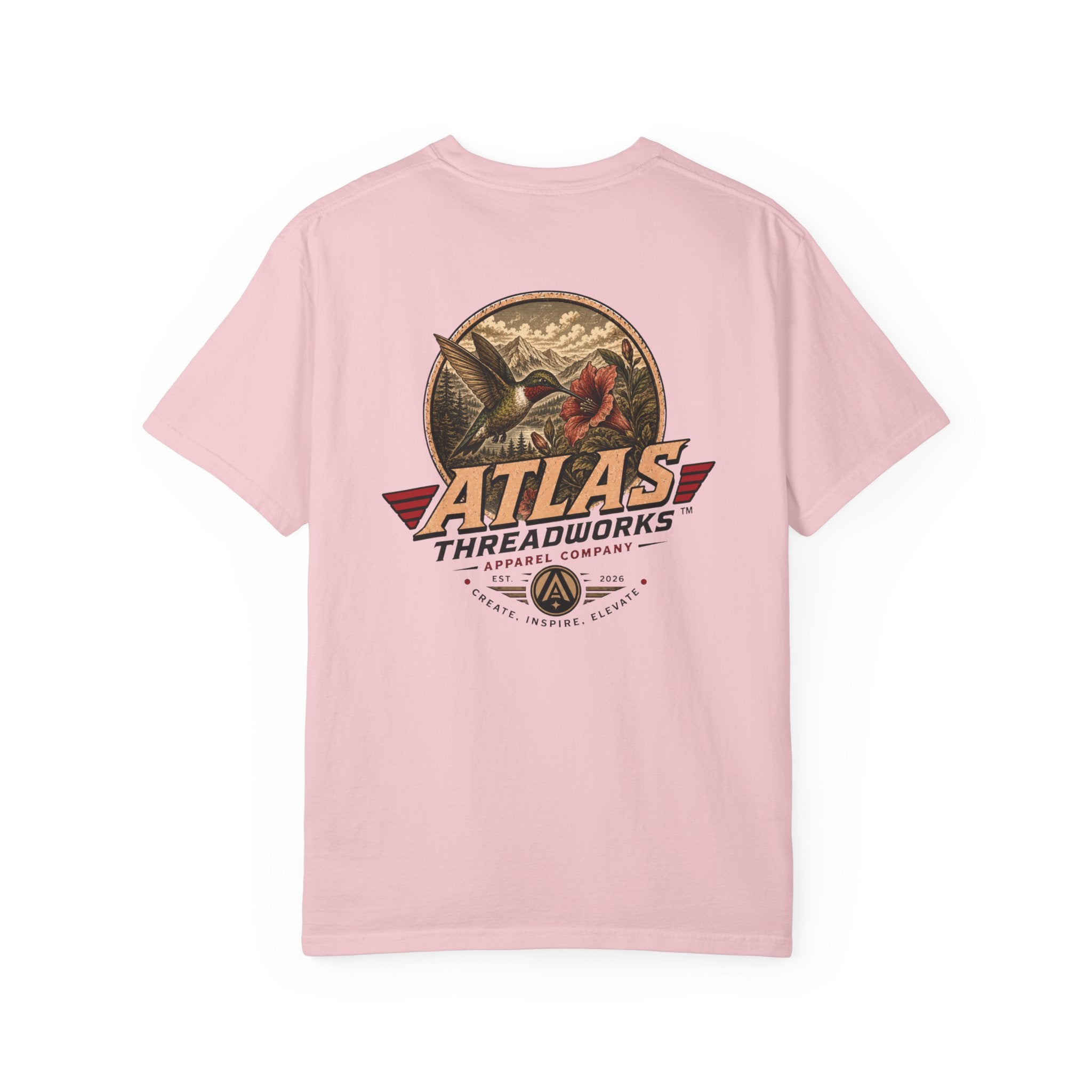 Atlas Threadworks Vintage Graphic T-Shirt — Retro Hummingbird Logo Tee