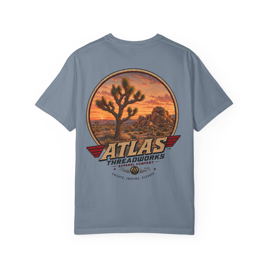 Atlas Threadworks Desert Vintage T-Shirt — Joshua Tree Sunset Graphic