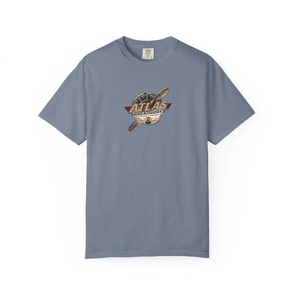 Vintage Biplane T-Shirt — Atlas Threadworks Retro Aviation Graphic Tee