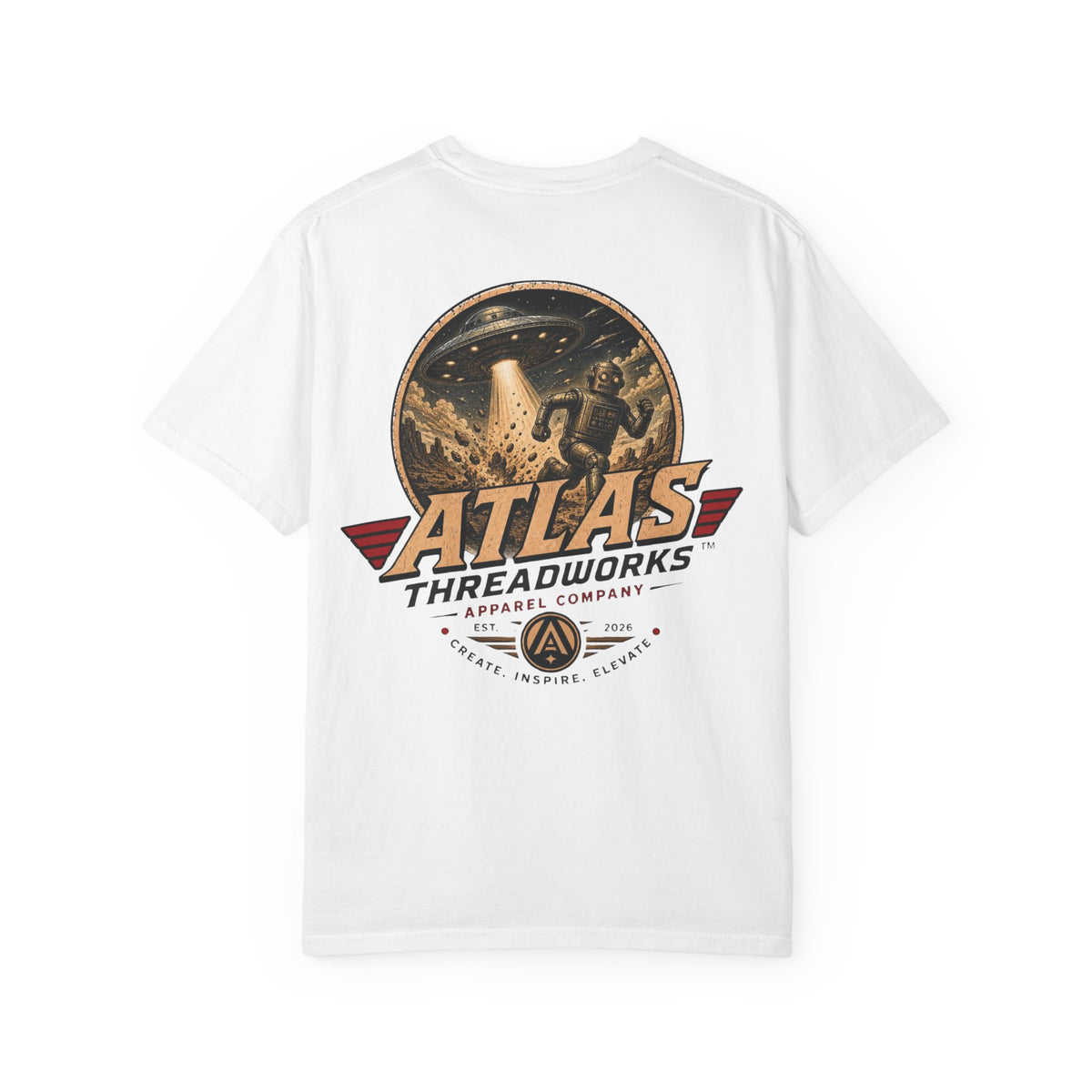 Atlas Threadworks Graphic T-Shirt — Vintage UFO Robot Chase
