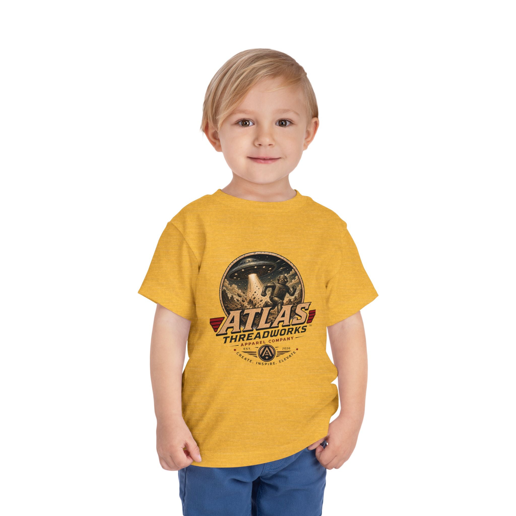 Atlas Threadworks Toddler Tee — Retro Rocket Logo Kids Shirt