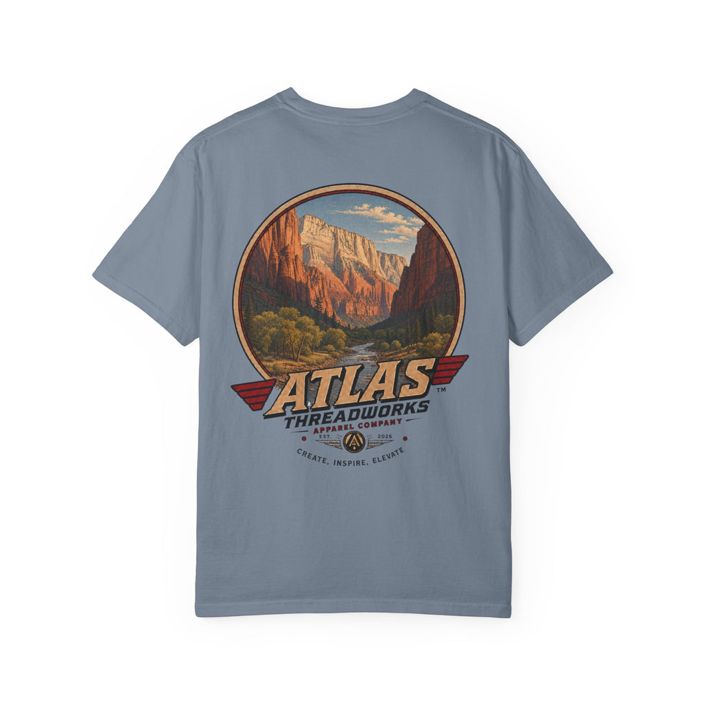 Atlas Threadworks Scenic Tee — Vintage Zion Canyon Graphic T‑Shirt