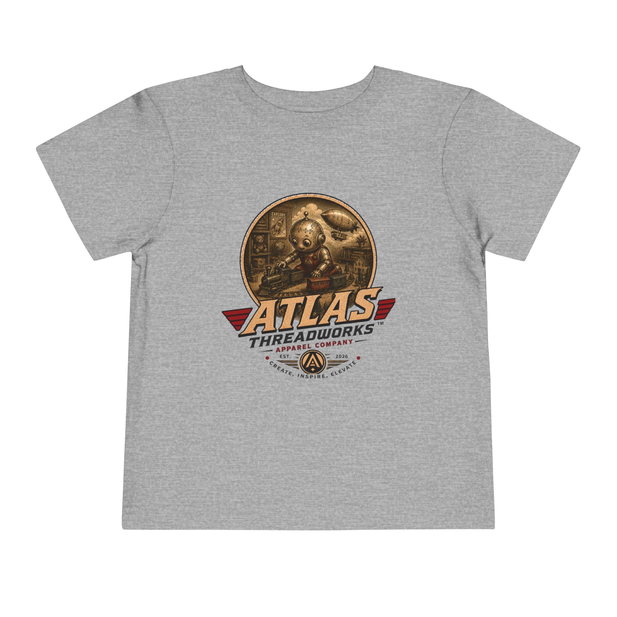 Atlas Threadworks Toddler Tee – Vintage Train Set Logo Kids Shirt