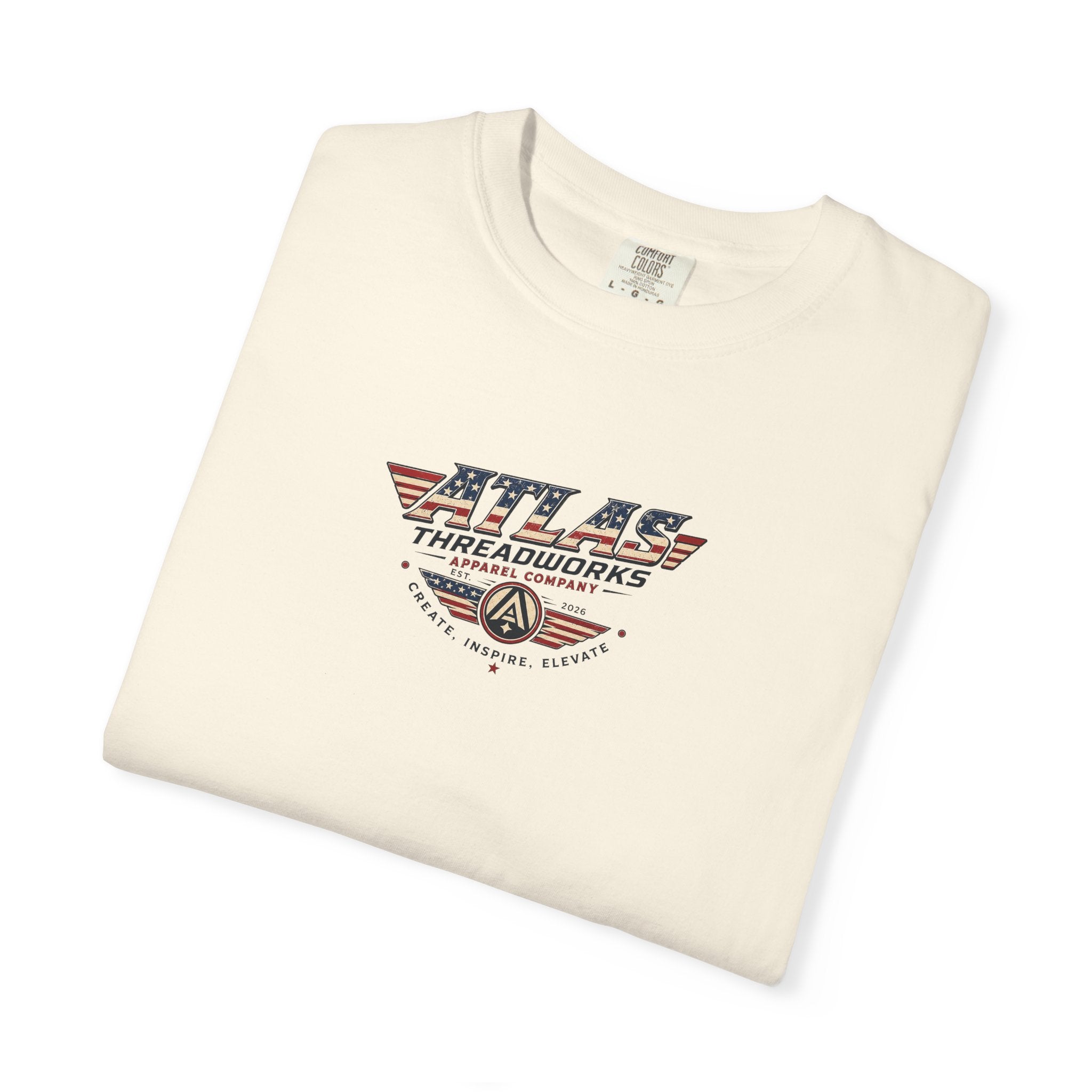 Atlas Threadworks Graphic T-Shirt — Vintage American Flag Atlas Design