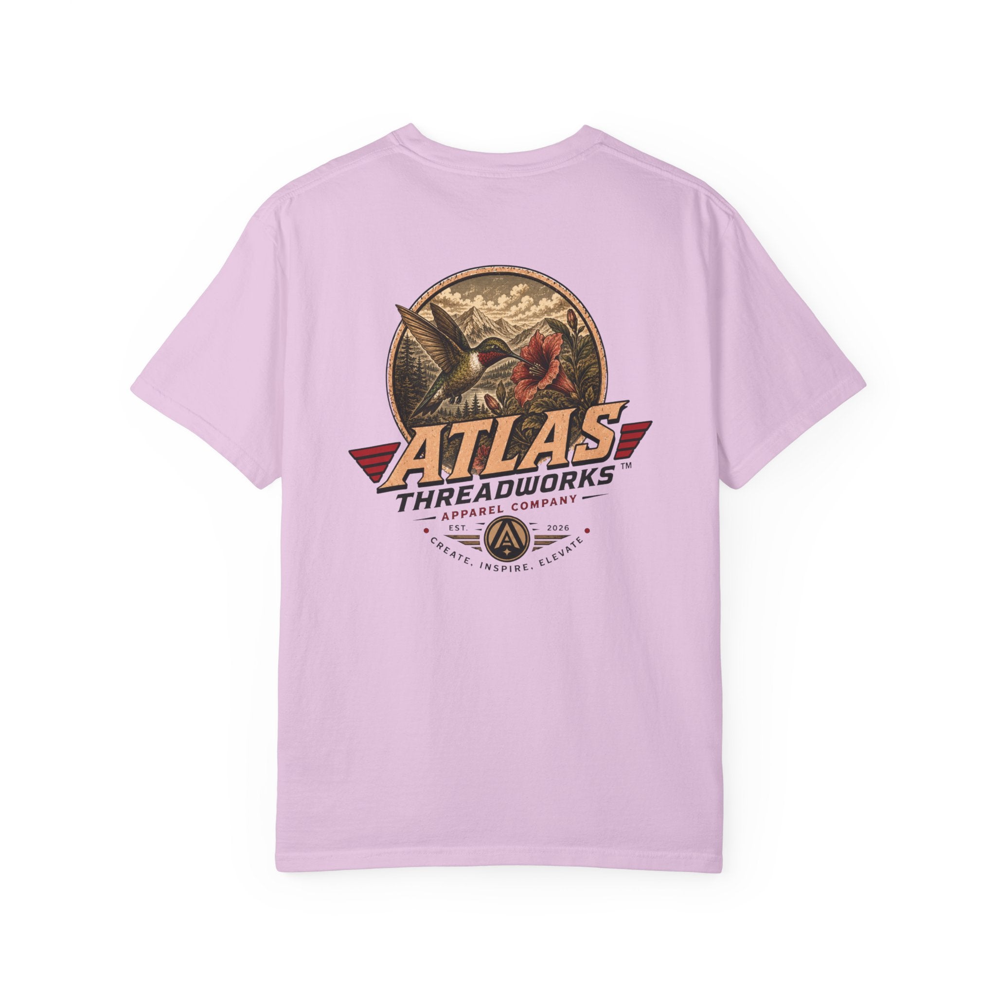 Atlas Threadworks Vintage Graphic T-Shirt — Retro Hummingbird Logo Tee