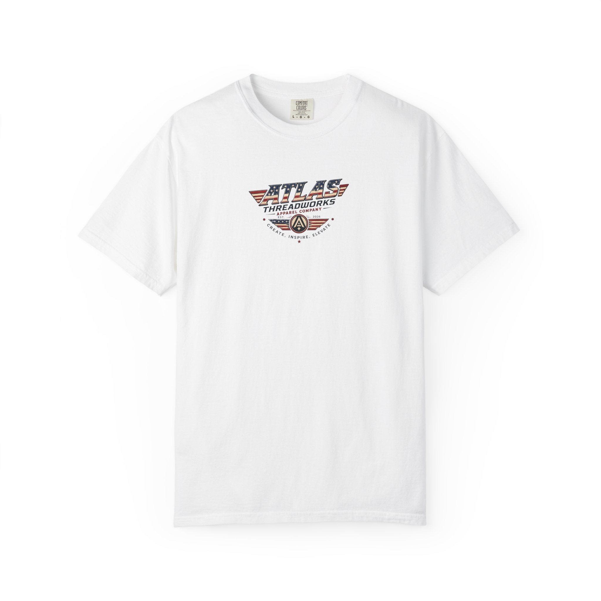 Atlas Threadworks Graphic T-Shirt — Vintage American Flag Atlas Design