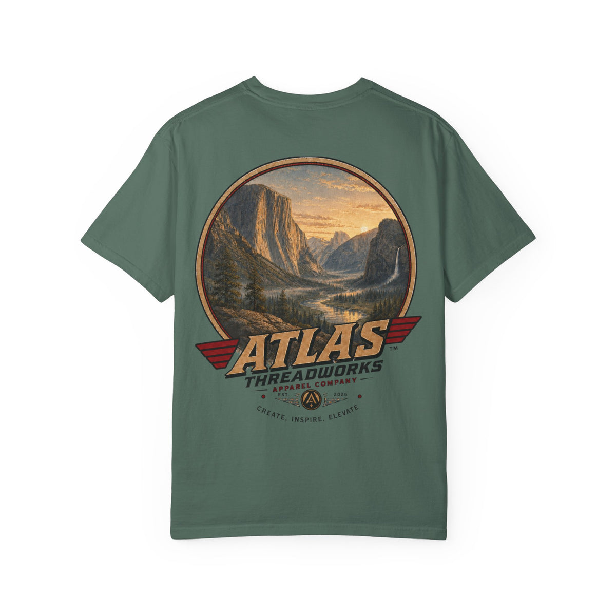 Atlas Threadworks Vintage Yosemite T-Shirt — Scenic Back Graphic