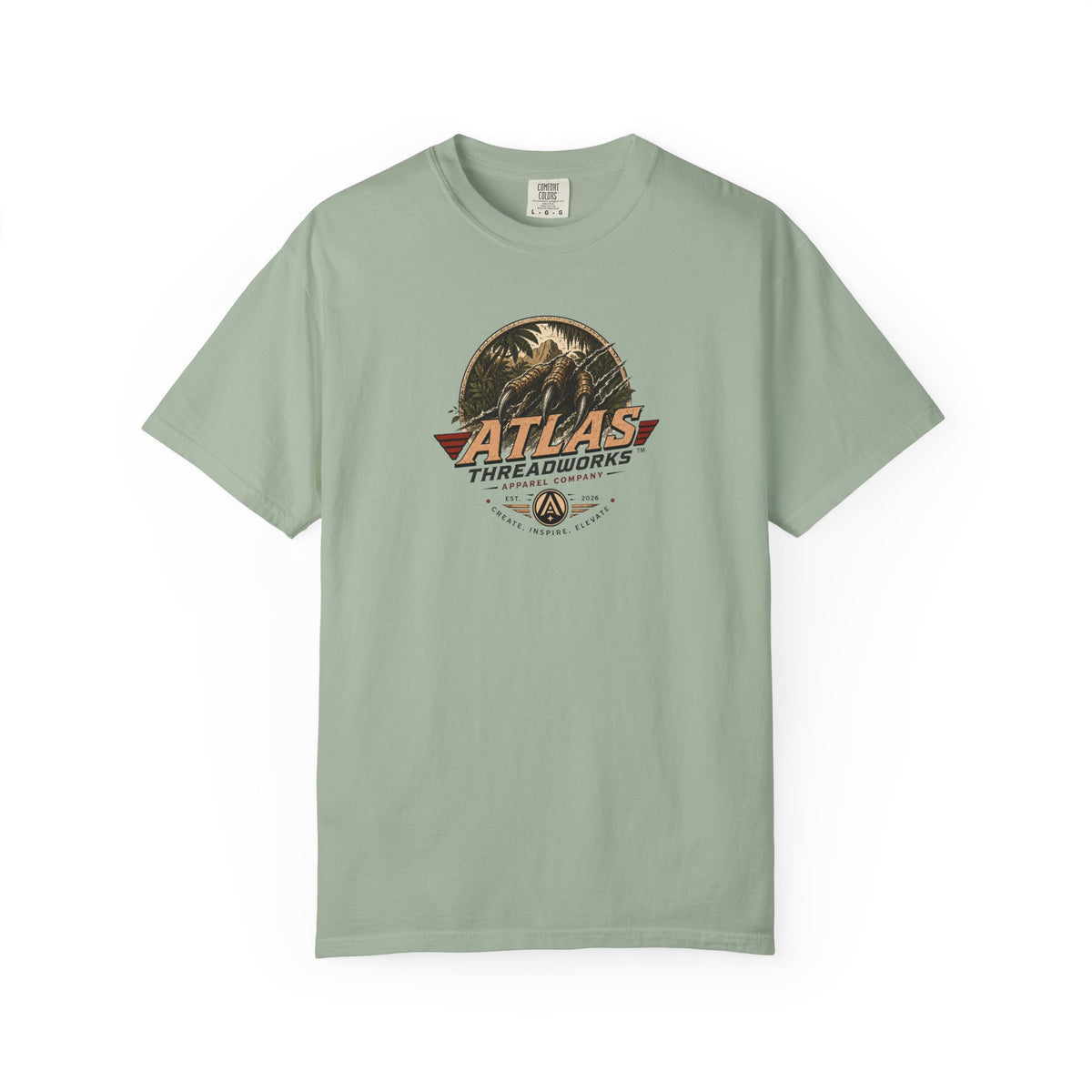 Atlas Threadworks Vintage Dinosaur T-Shirt — 'Atlas Threadworks' Logo Tee